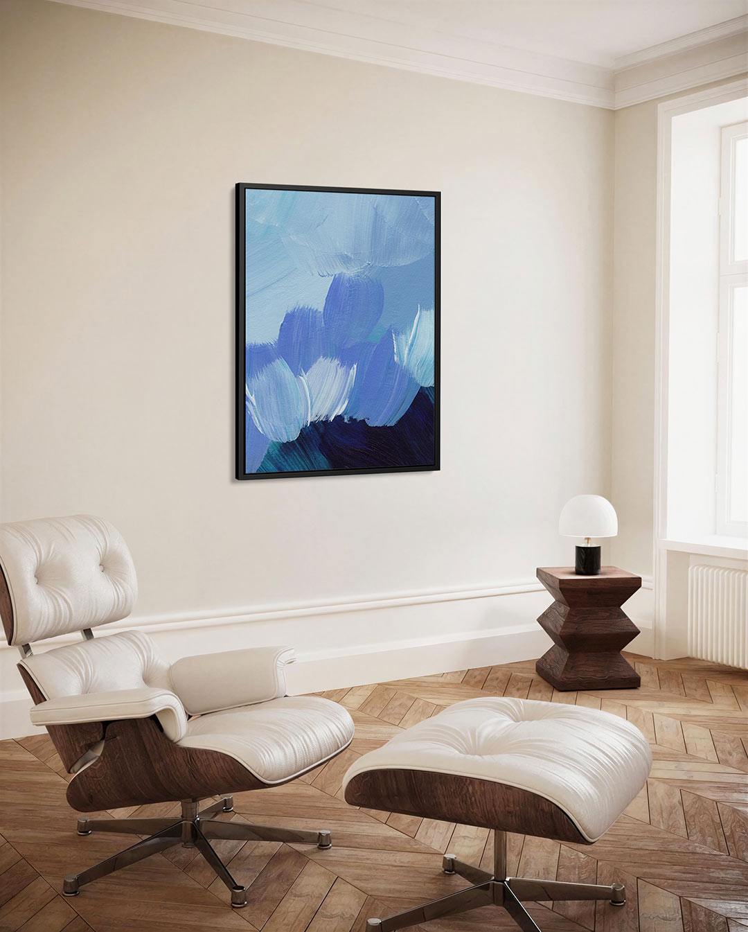 Dynamische blauwtinten Kunstwerk