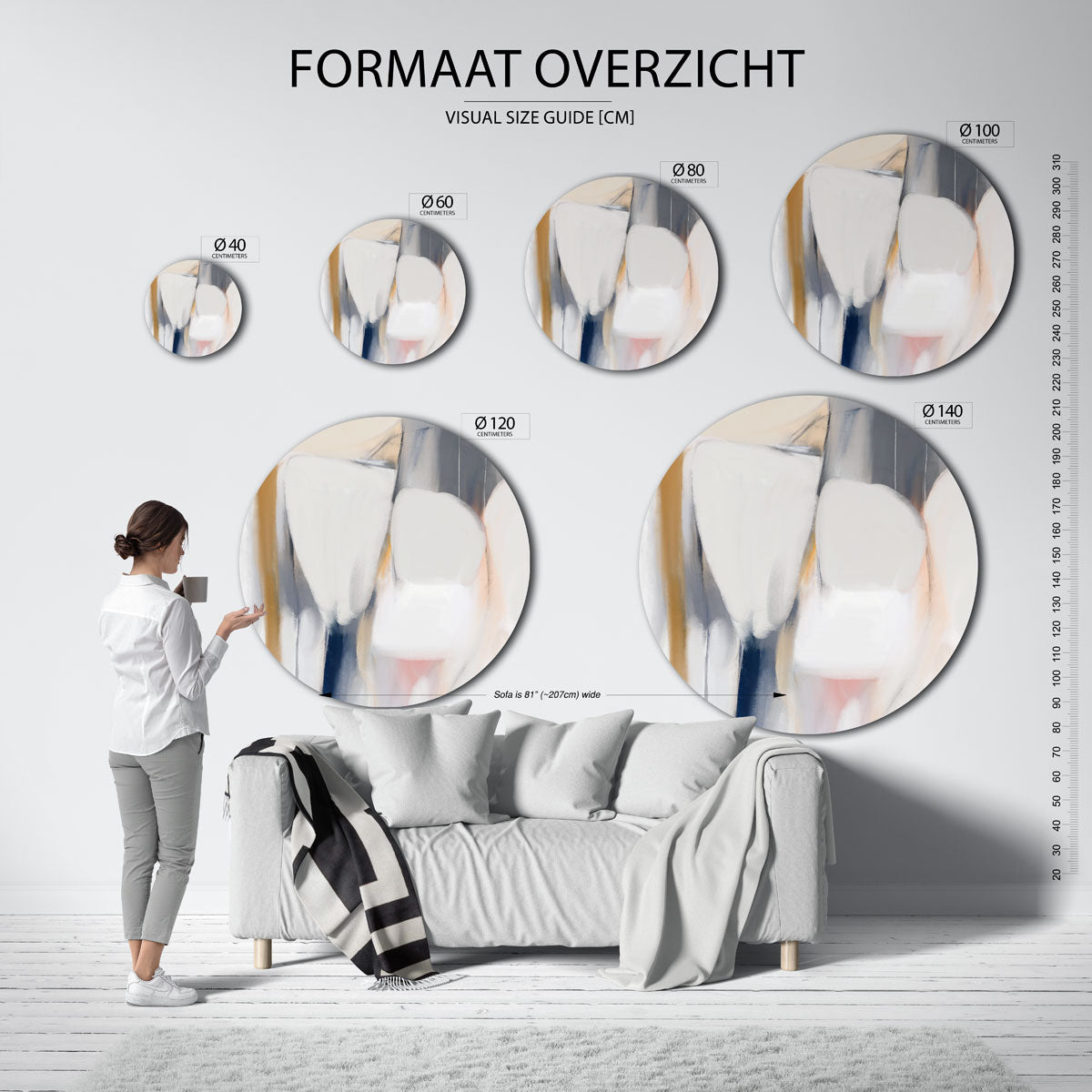 Abstracte vormen Muurcirkel