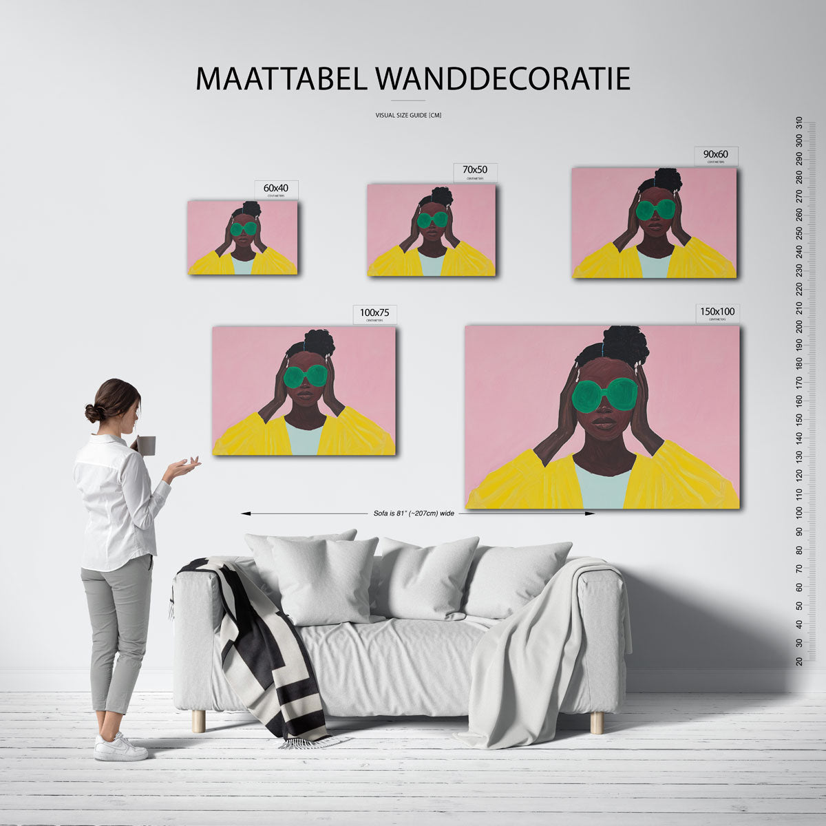Kleurrijke portretuitdrukking Kunstwerk
