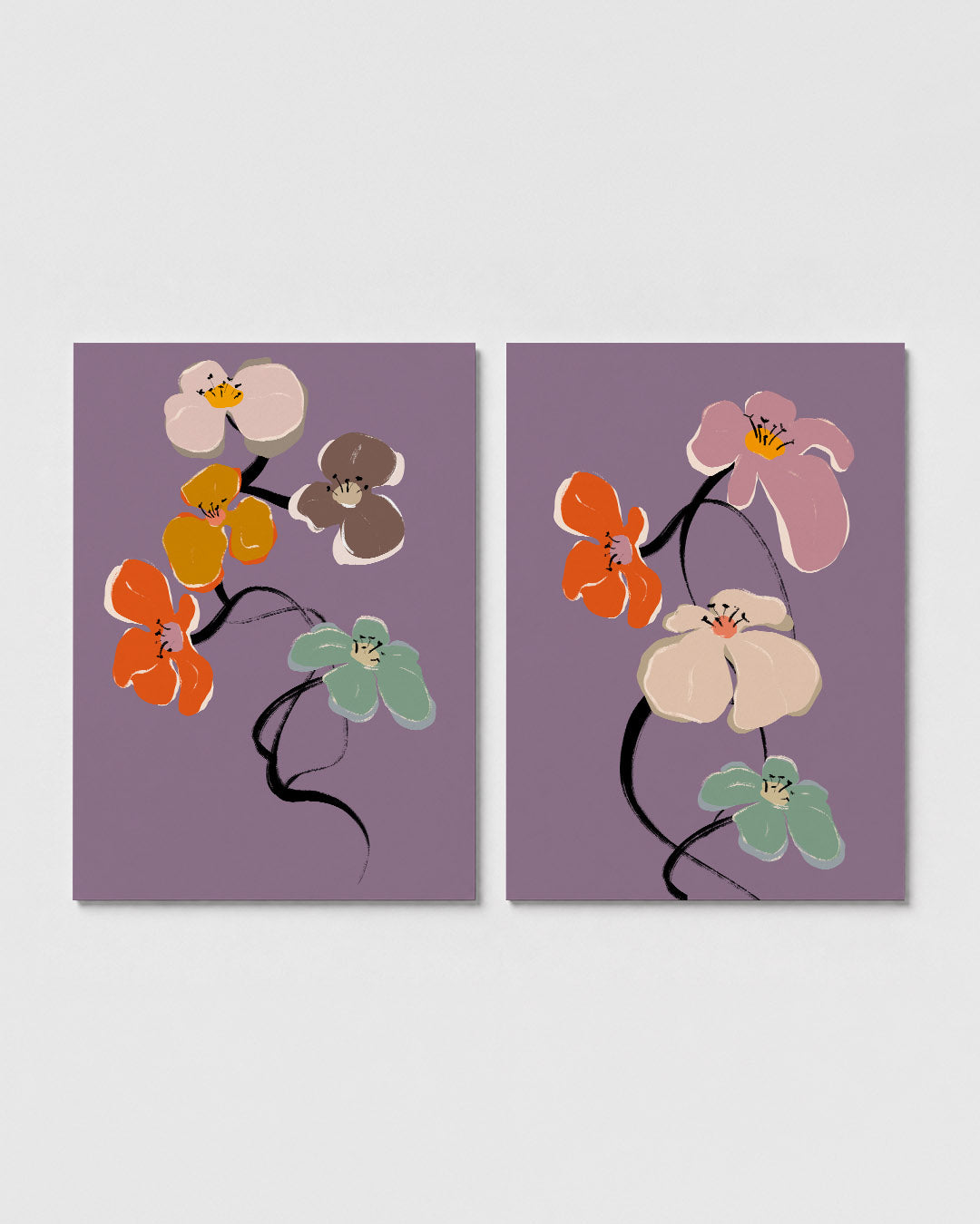 Bloemrijke lijnen Posterset