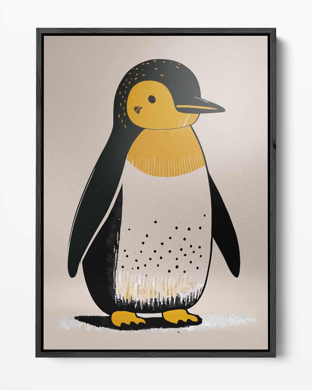 Vrolijke Pinguïn Illustratie Kunstwerk-canvas-dibond-plexiglas-wanddecoratie-WallArtistic