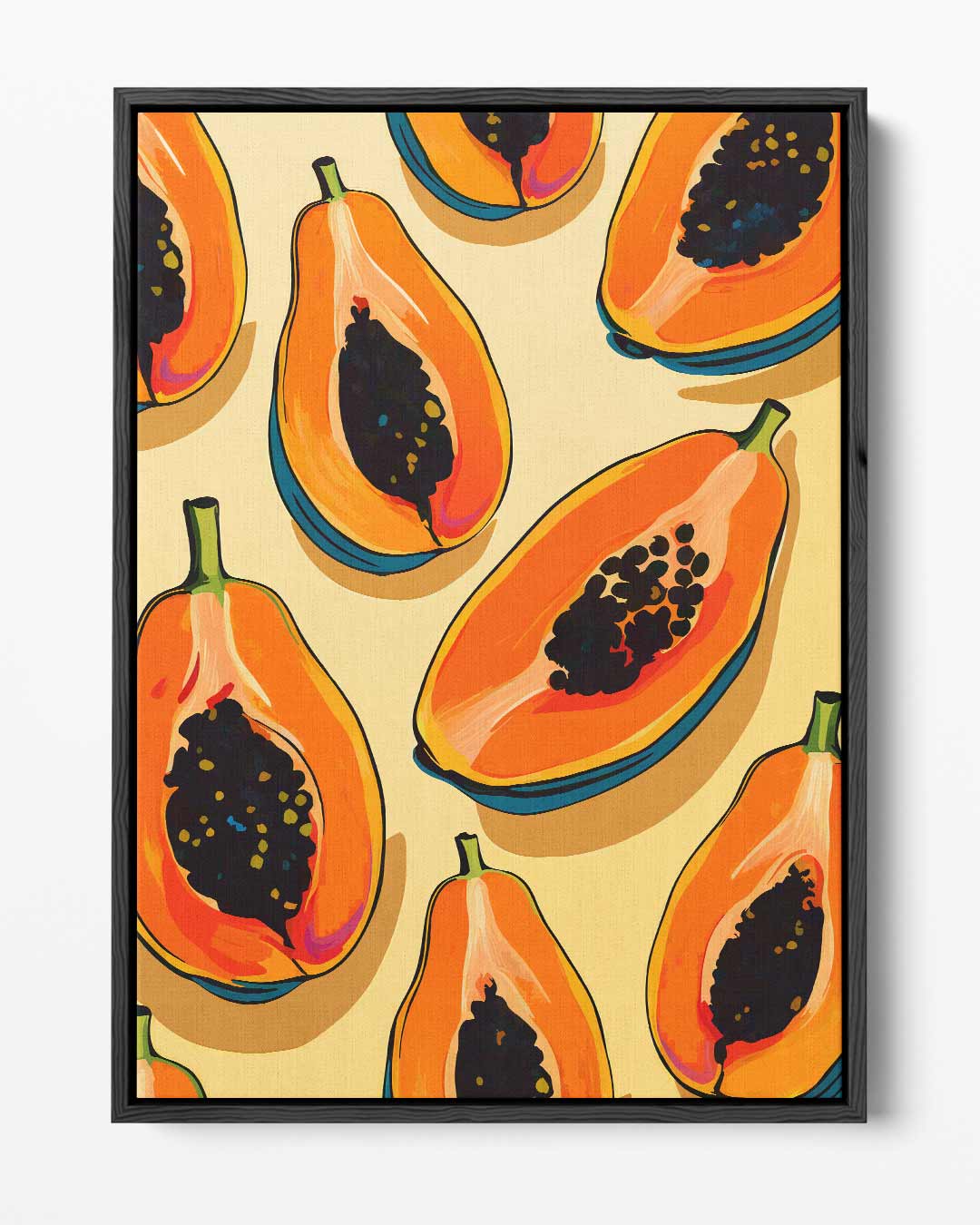 Tropische Papaya Print Kunstwerk-canvas-dibond-plexiglas-wanddecoratie-WallArtistic
