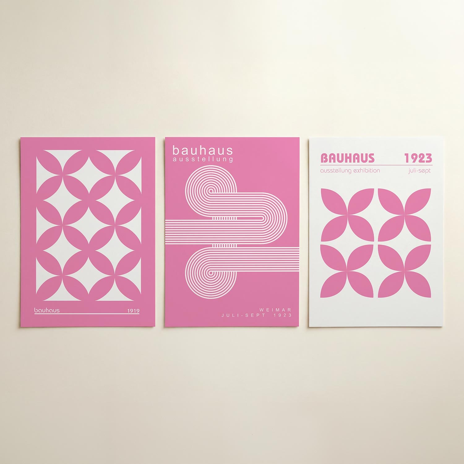 Roze cirkelpatroon Posterset