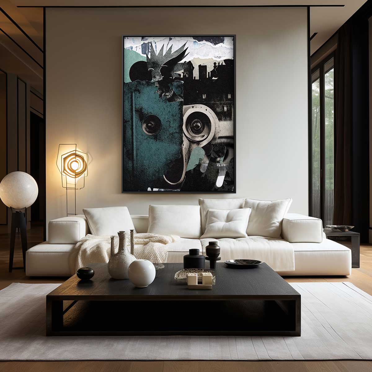 Abstracte Stadse Collage Kunstwerk-canvas-dibond-plexiglas-wanddecoratie-WallArtistic