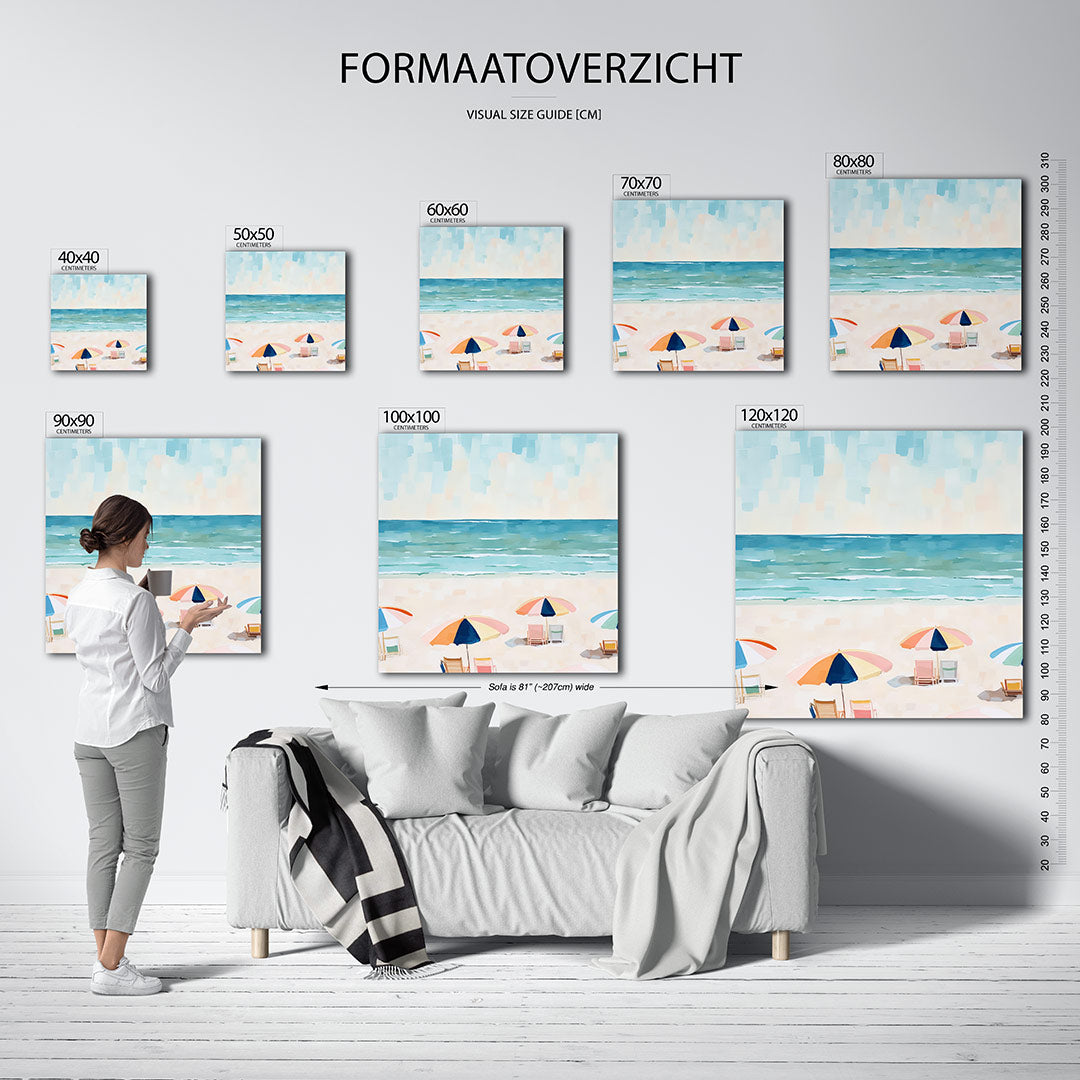Zomerse strandscène Kunstwerk