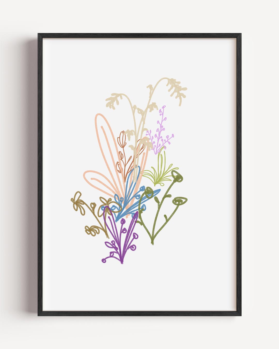 Vrolijke Bloemen Illustratie Poster-WallArtistic