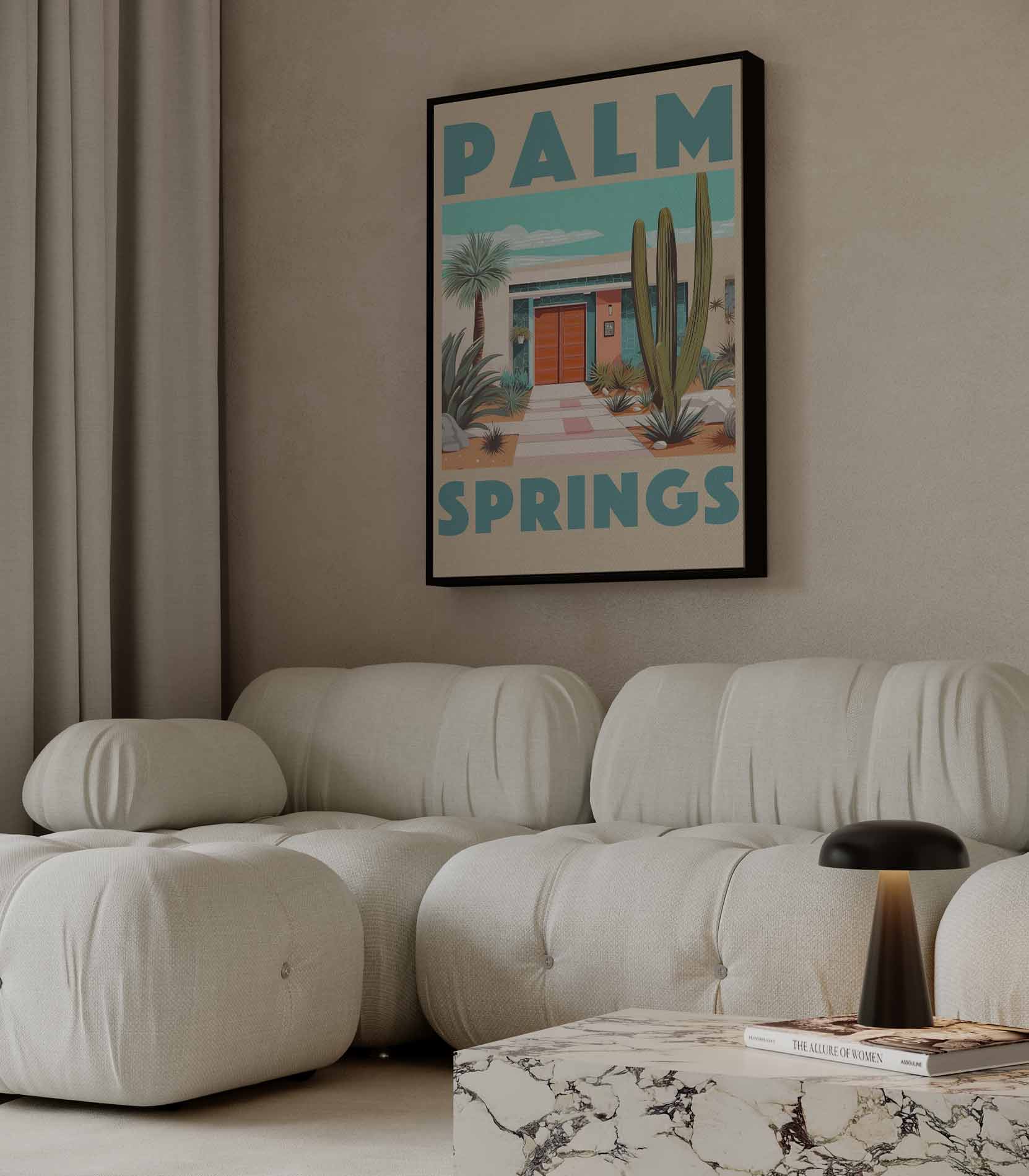 Palm Springs Retro Kunstwerk-canvas-dibond-plexiglas-wanddecoratie-WallArtistic