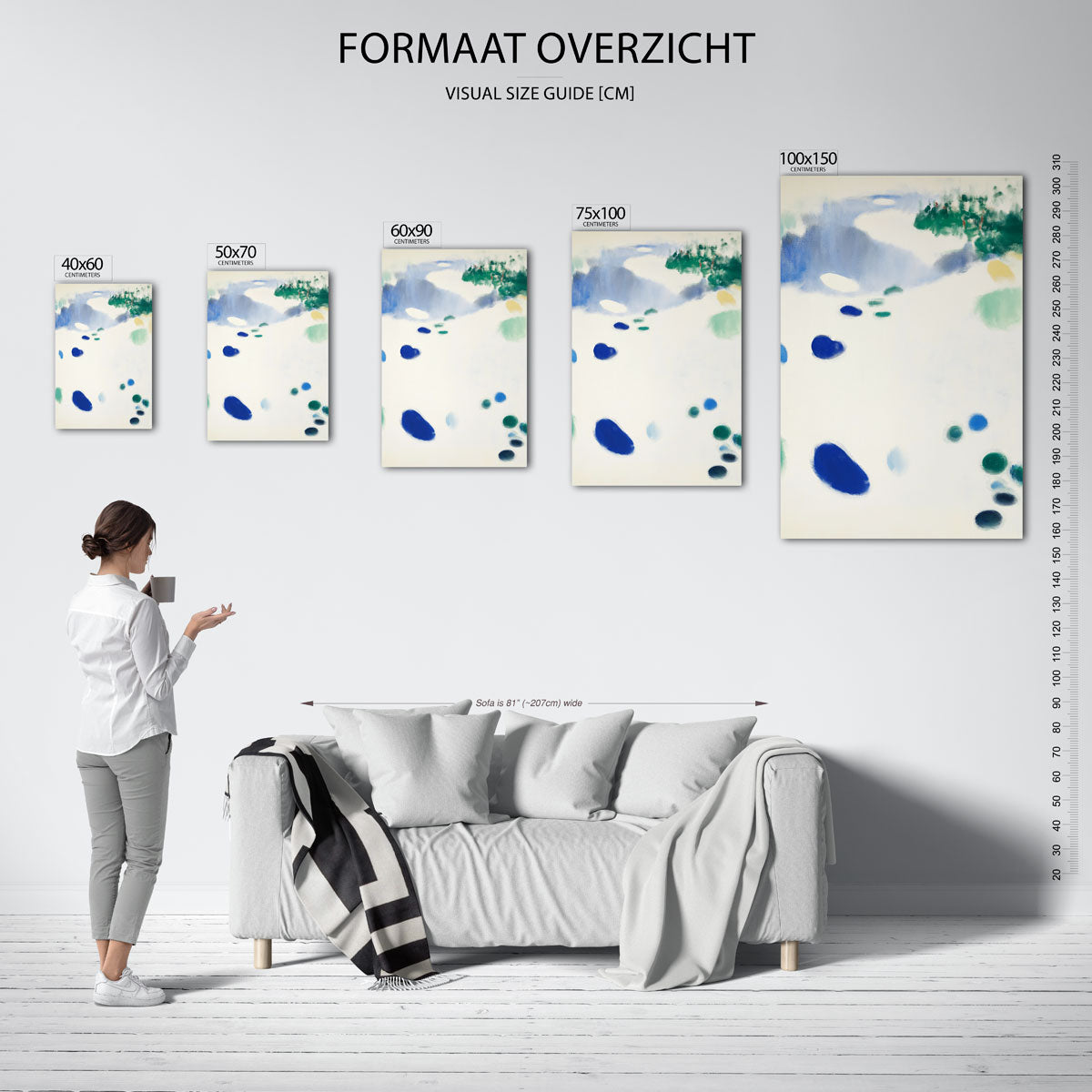 Vloeiende kleurencompositie Kunstwerk