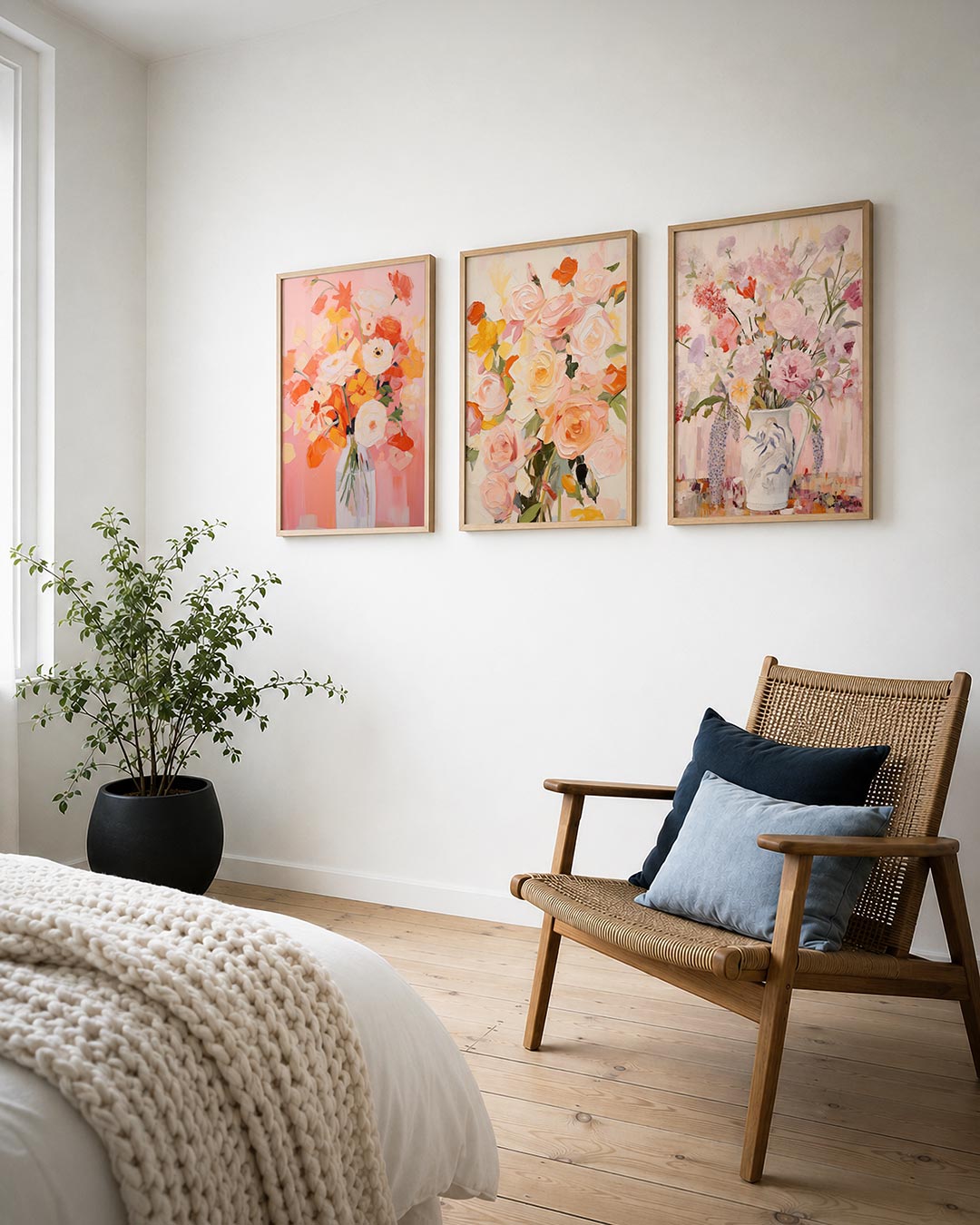 Bloemrijke kleurvlakken Posterset