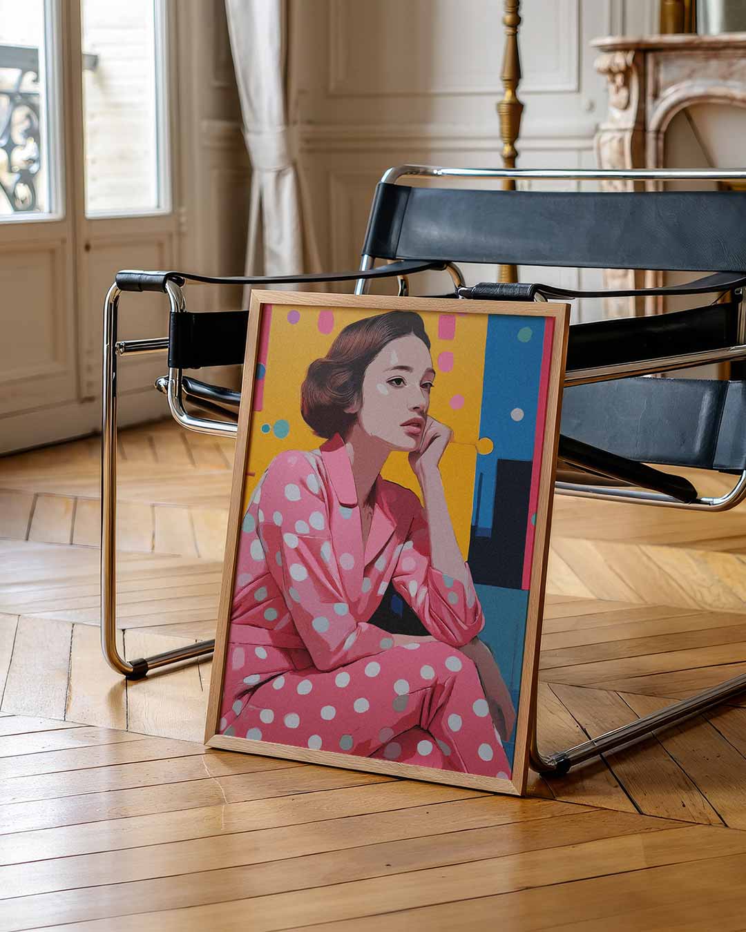 Stijlvolle Retro Vrouw Portret Poster