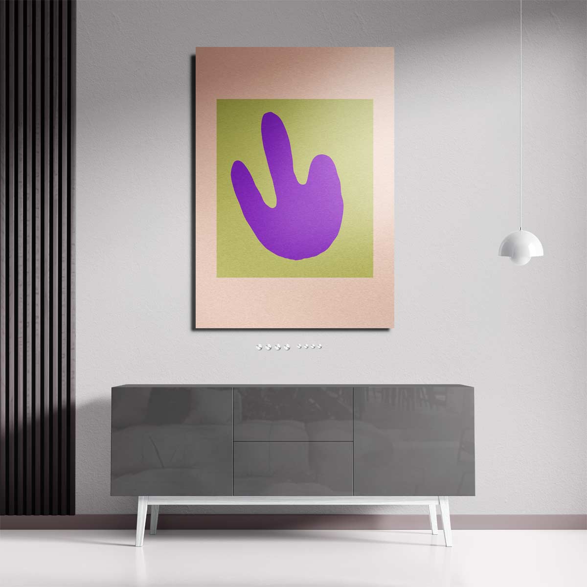 Paarse Abstracte Handafdruk Kunstwerk-canvas-dibond-plexiglas-wanddecoratie-WallArtistic
