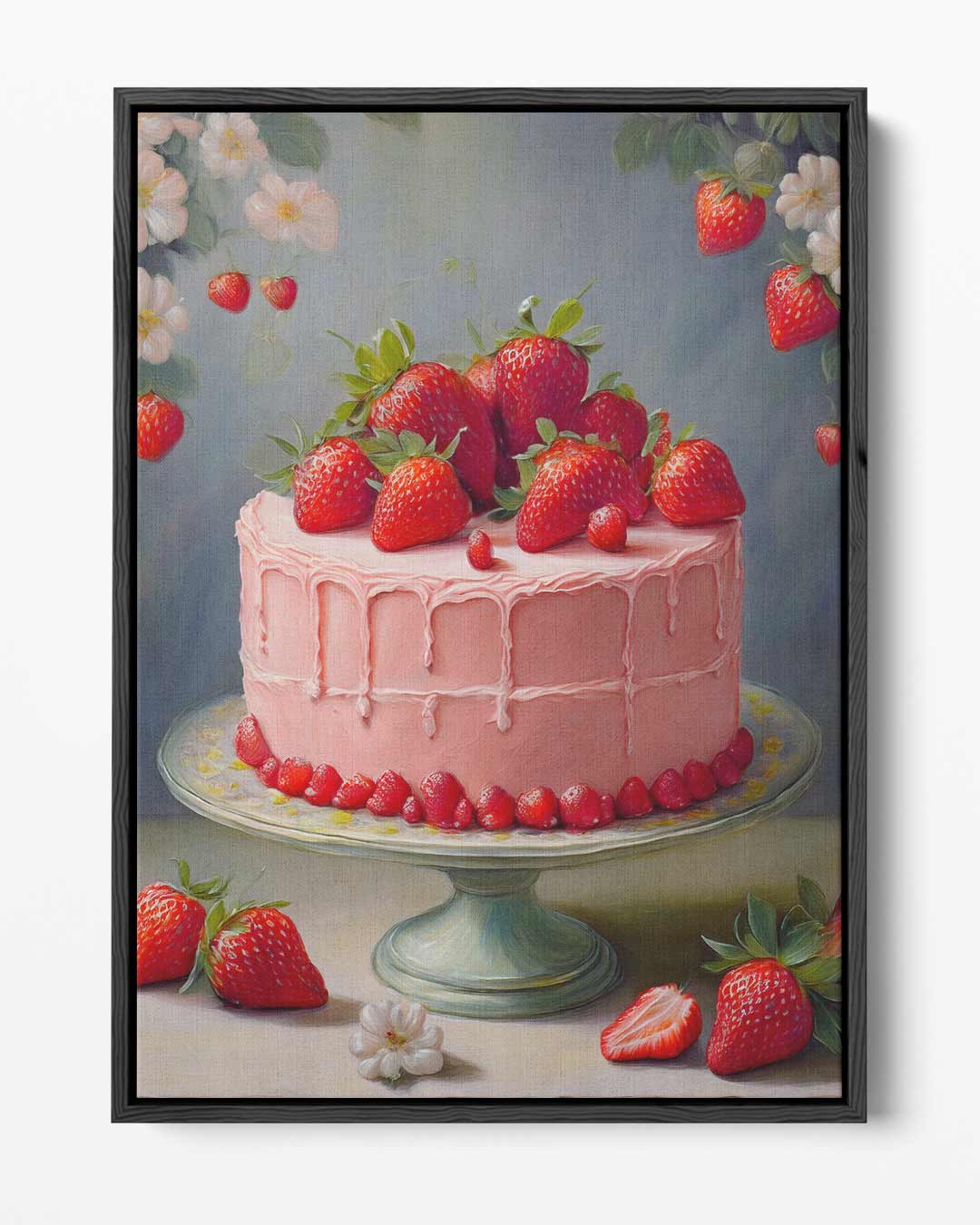Aardbeientaart in Bloei Kunstwerk-canvas-dibond-plexiglas-wanddecoratie-WallArtistic