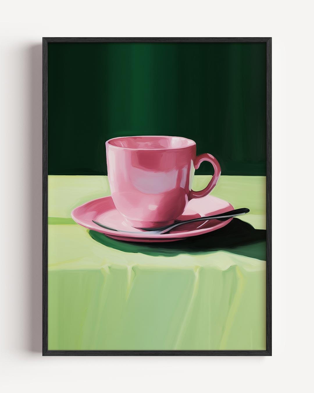 Roze Koffiekop Stilleven Poster-WallArtistic
