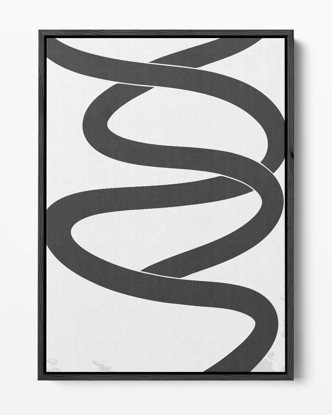 Zwarte Slinger op Helder Witte Achtergrond Kunstwerk-canvas-dibond-plexiglas-wanddecoratie-WallArtistic