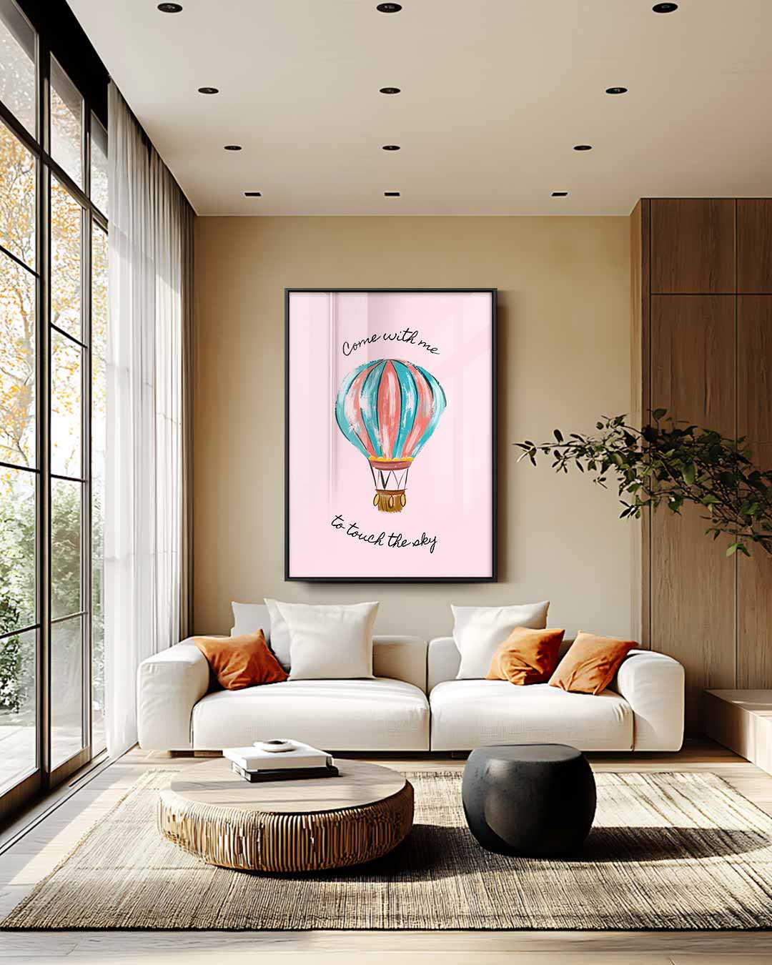 Dromerige Luchtballon Wanddecoratie Kunstwerk-canvas-dibond-plexiglas-wanddecoratie-WallArtistic