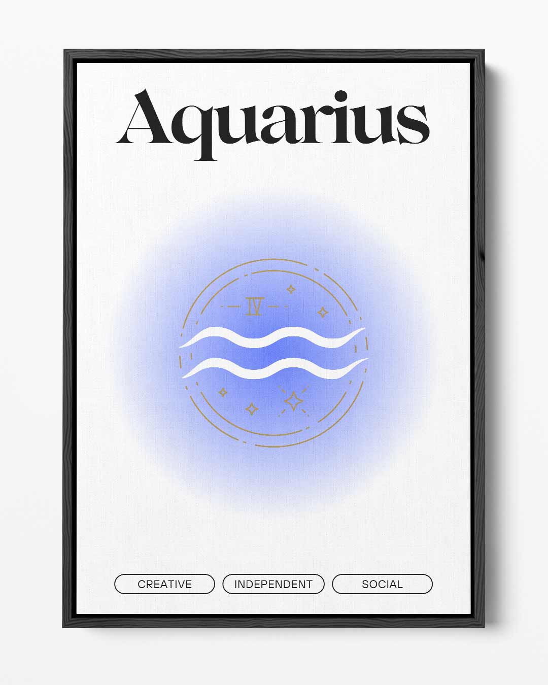 Aquarius Zodiac Illustratie Kunstwerk-canvas-dibond-plexiglas-wanddecoratie-WallArtistic