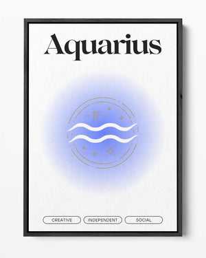 Aquarius Zodiac Illustratie Kunstwerk-canvas-dibond-plexiglas-wanddecoratie-WallArtistic