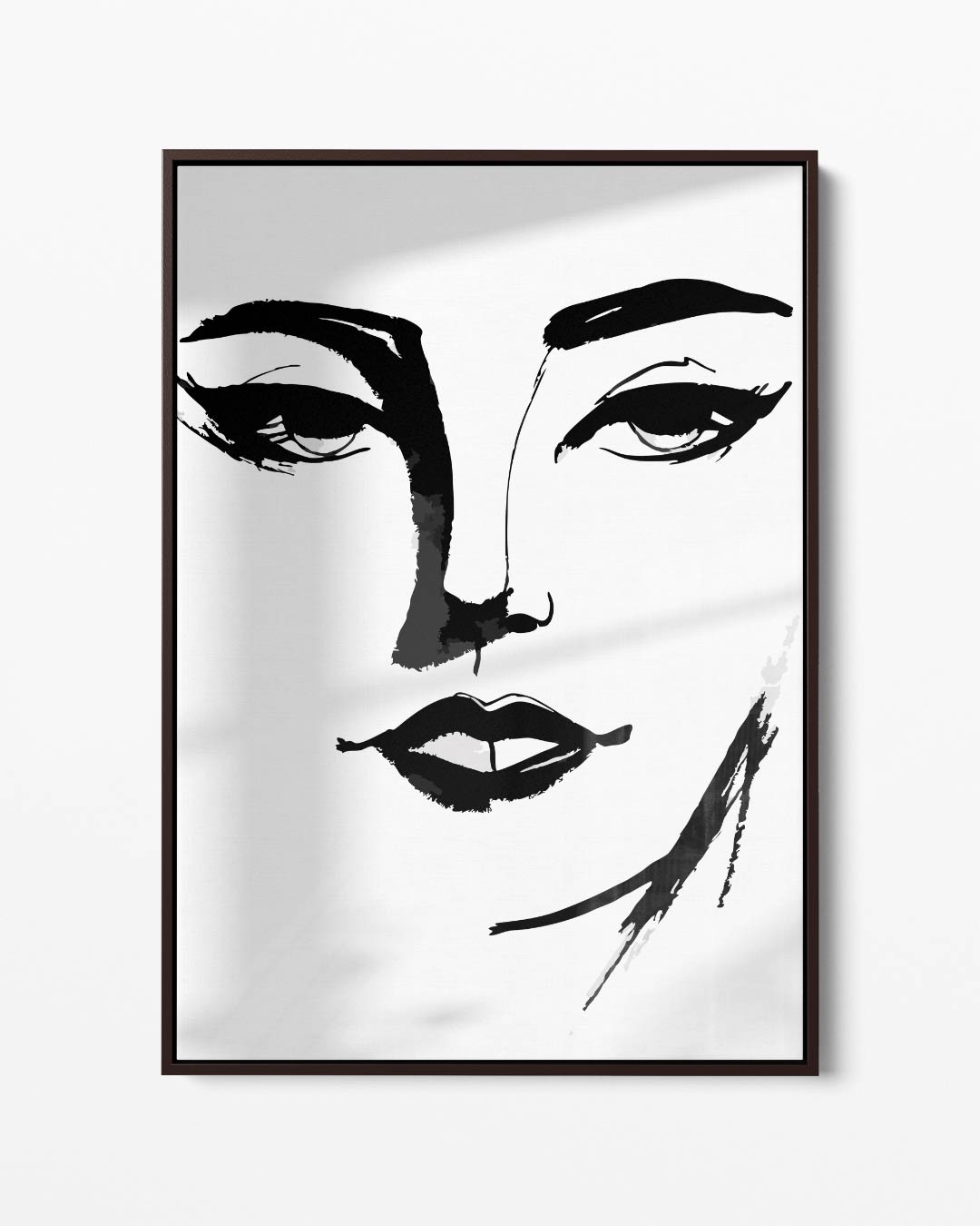 Minimalistisch Portret in Zwart-Wit Kunstwerk-canvas-dibond-plexiglas-wanddecoratie-WallArtistic
