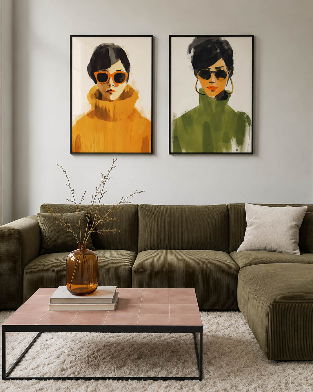 Kleurvlakken en portret Posterset