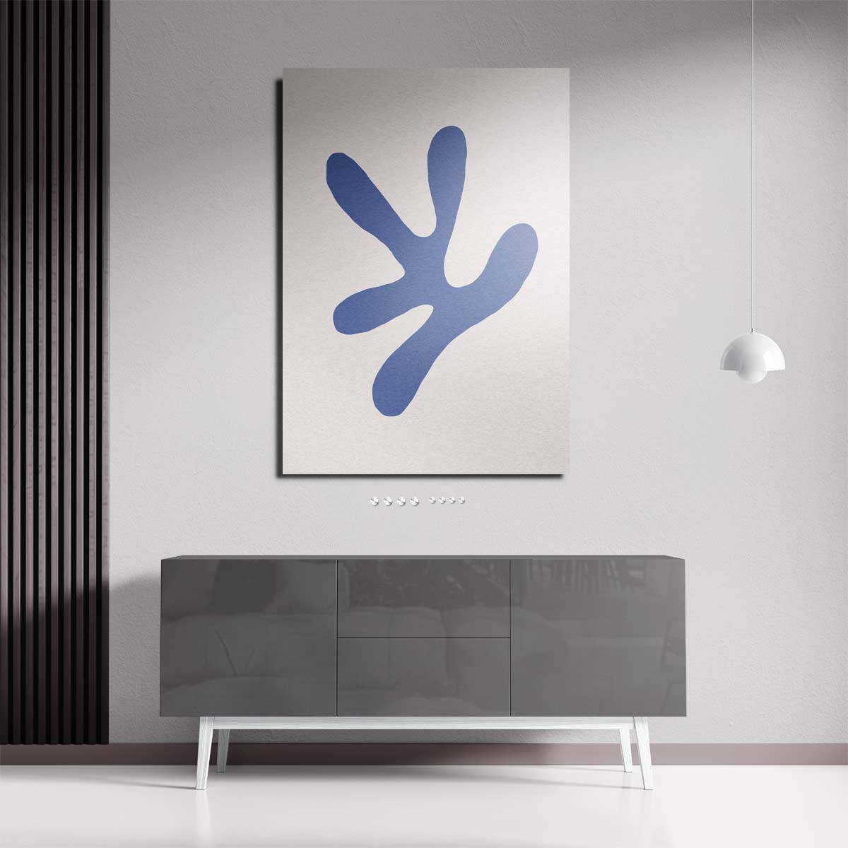 Speelse Blauwe Abstractie Kunstwerk-canvas-dibond-plexiglas-wanddecoratie-WallArtistic