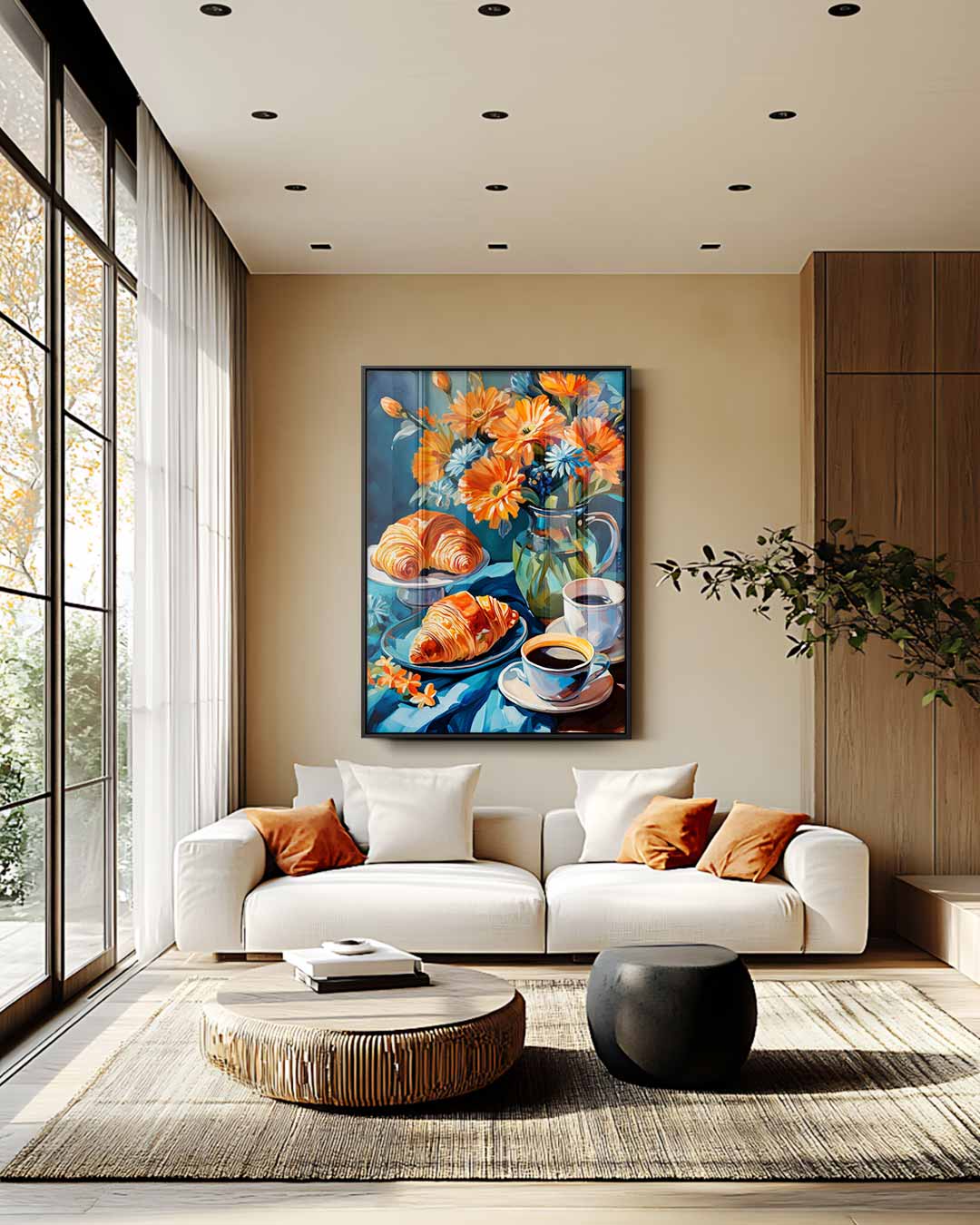 Ontbijt in Bloemenpracht Kunstwerk-canvas-dibond-plexiglas-wanddecoratie-WallArtistic