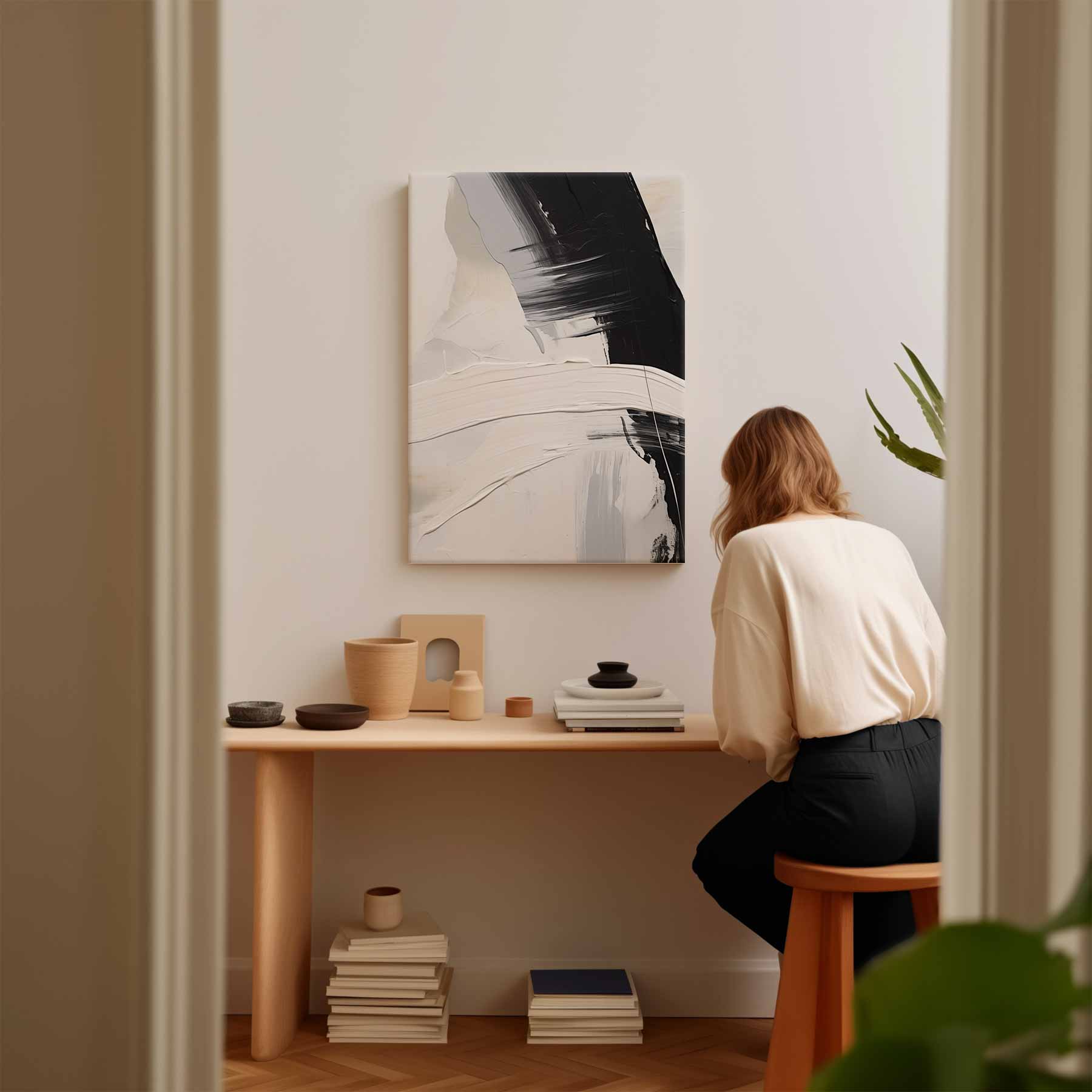 "Abstracte Minimalistische Expressie" Kunstwerk-canvas-dibond-plexiglas-wanddecoratie-WallArtistic