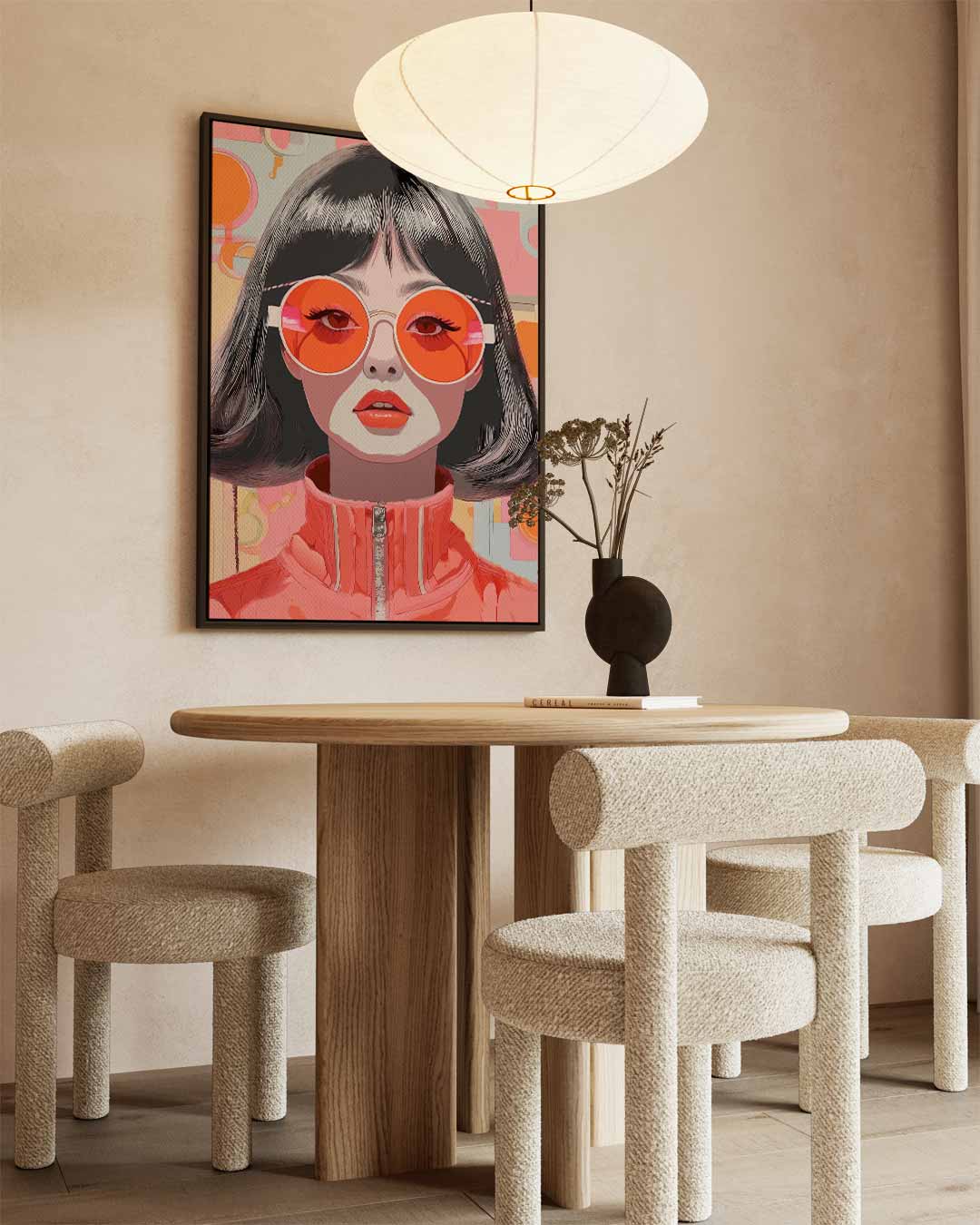 Retro Chic Portret Kunstwerk-canvas-dibond-plexiglas-wanddecoratie-WallArtistic