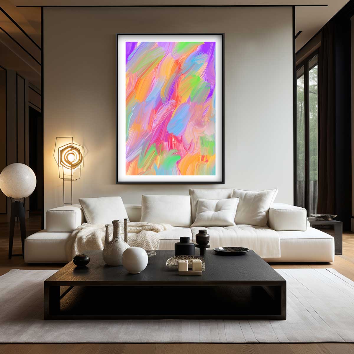 Kleurrijke Bewegingen Kunstwerk-canvas-dibond-plexiglas-wanddecoratie-WallArtistic