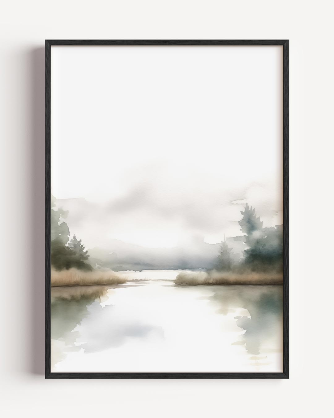 Rustgevende Waterlandschap Poster-WallArtistic