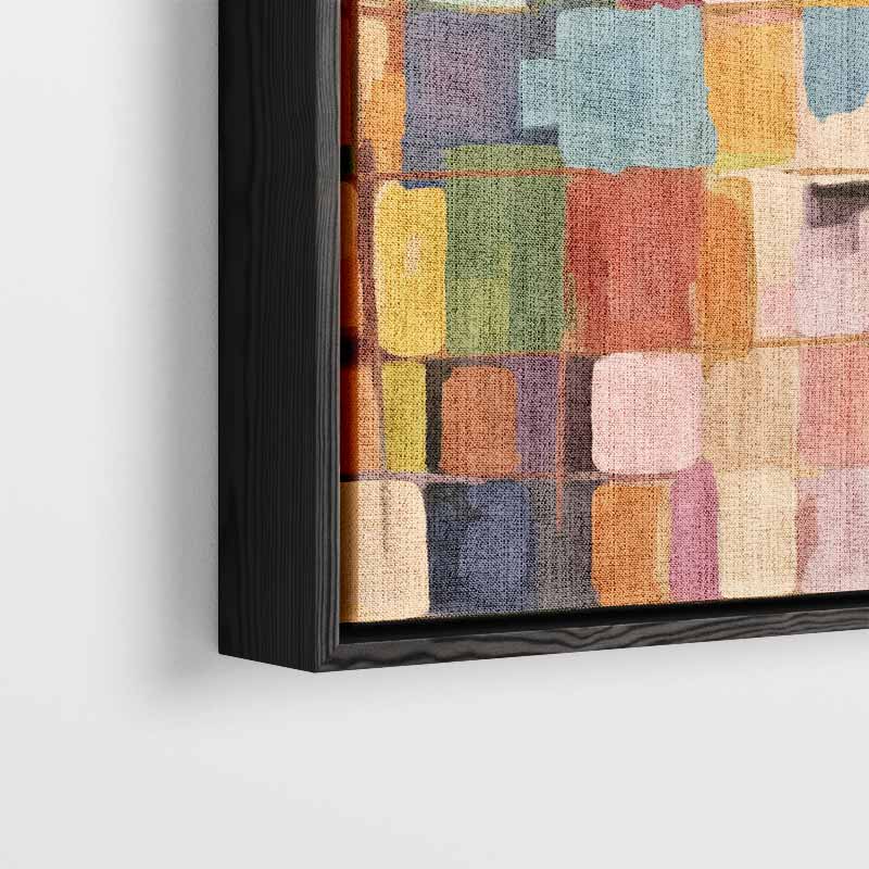 Kleurrijke Abstracte Compositie Kunstwerk-canvas-dibond-plexiglas-wanddecoratie-WallArtistic