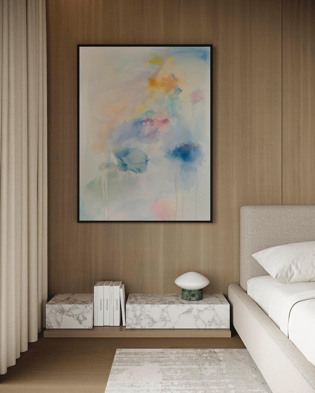 Vloeiende kleurencompositie Kunstwerk