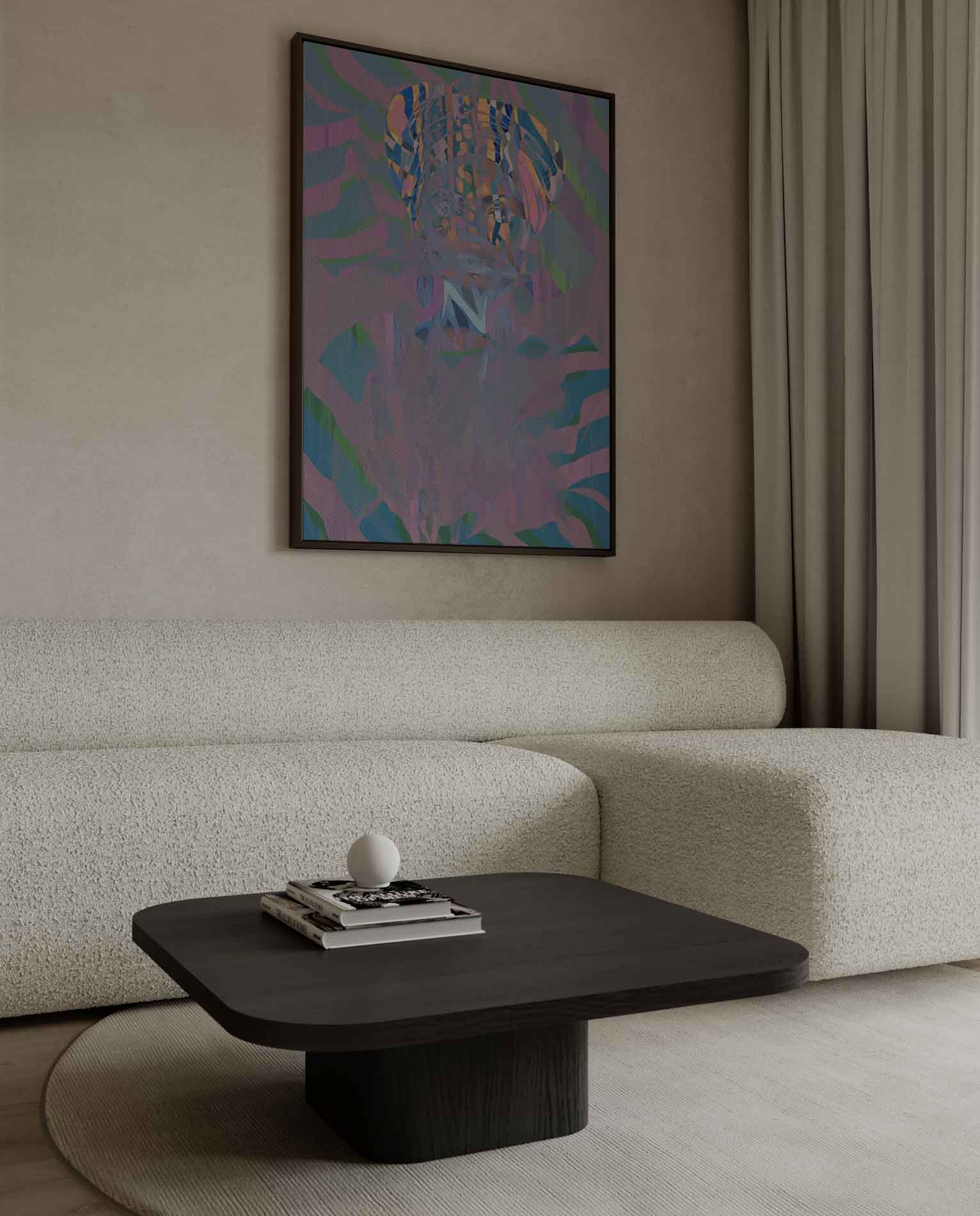 Kleurrijke Harmonie: Mystieke Portret Kunstwerk-canvas-dibond-plexiglas-wanddecoratie-WallArtistic