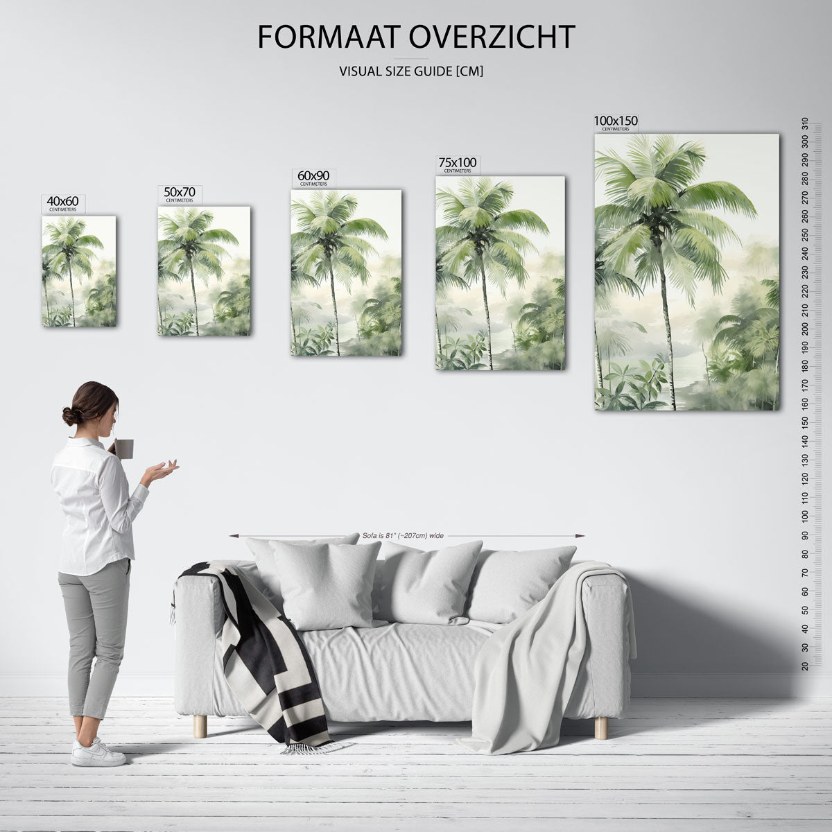Tropische palmen Kunstwerk