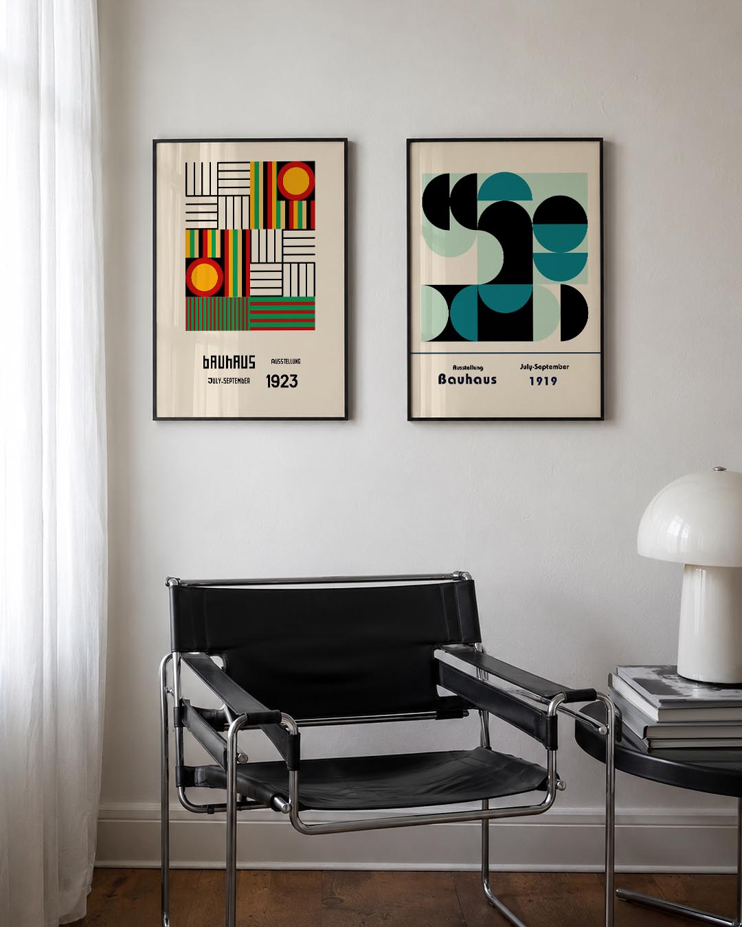 Kleurrijke lijnenspel Posterset