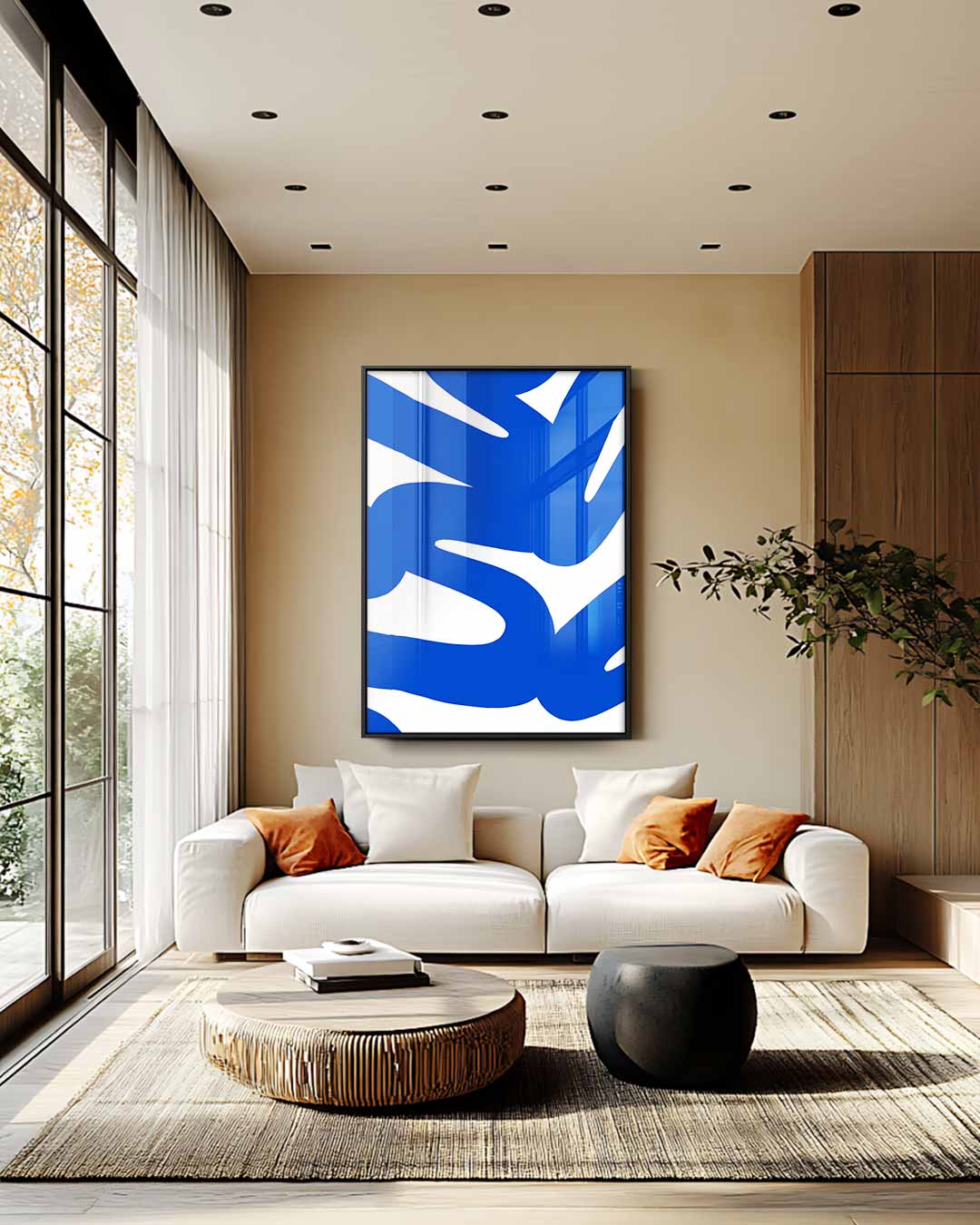 Blauwe Golven Kunstwerk-canvas-dibond-plexiglas-wanddecoratie-WallArtistic
