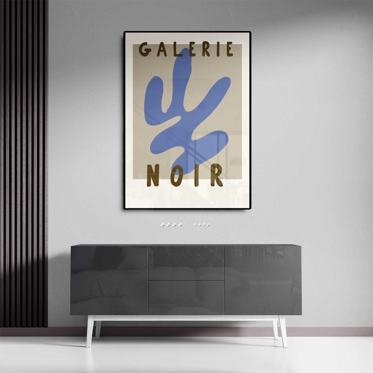 Retro Abstract Blauw en Bruin Poster