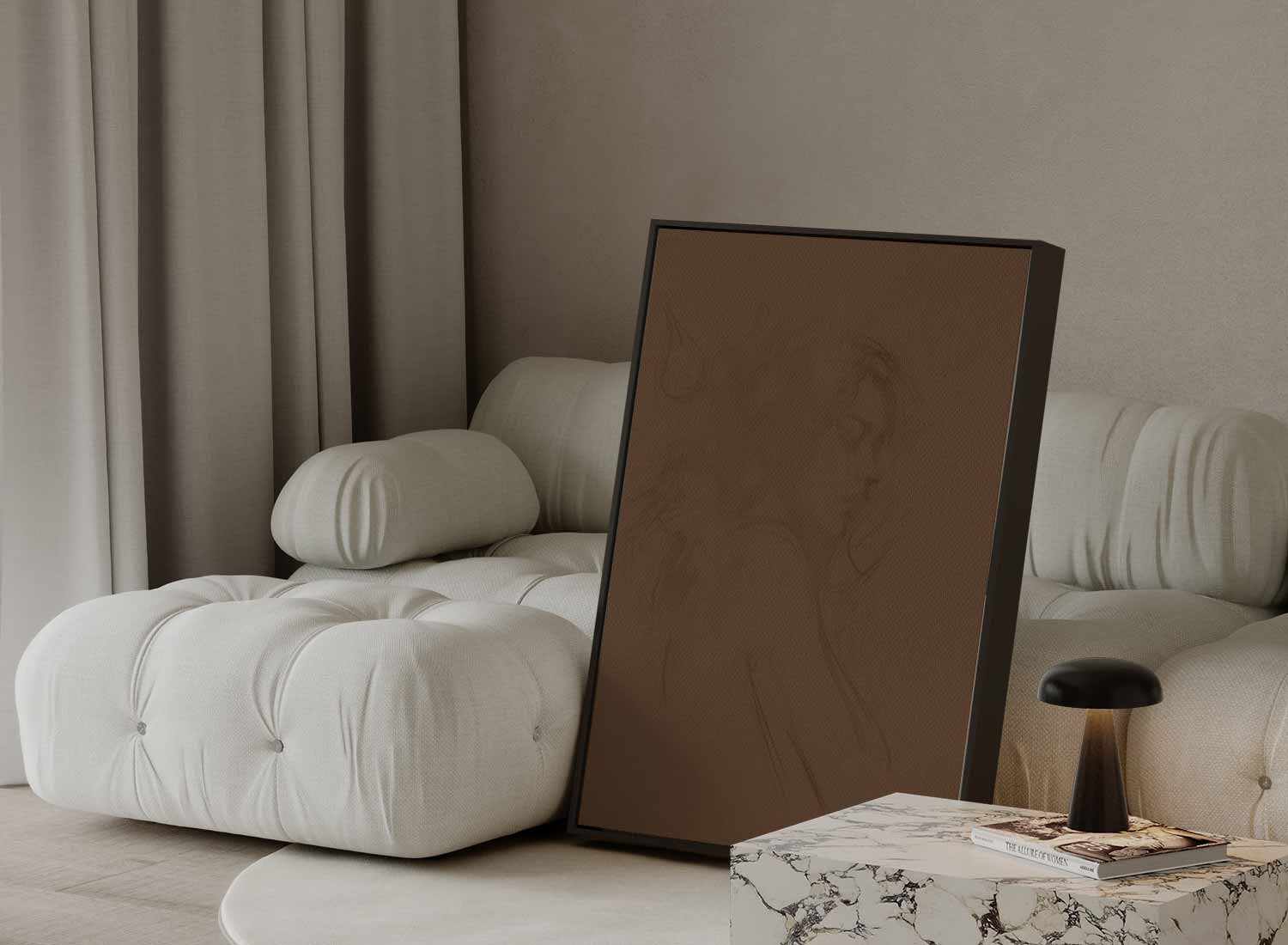 Dromerige Zachte Schets Kunstwerk-canvas-dibond-plexiglas-wanddecoratie-WallArtistic
