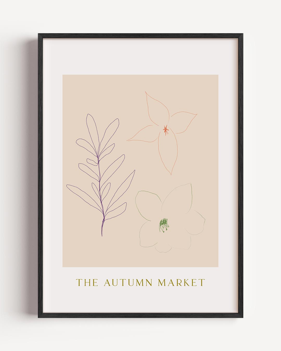 Herfstmarkt Bloemenposter-WallArtistic
