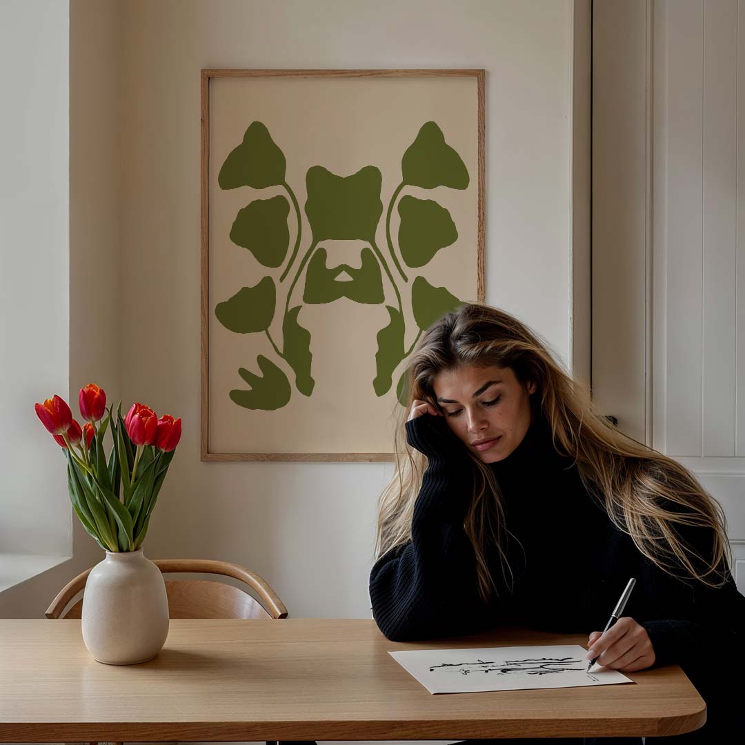 Harmonieuze Botanische Symmetrie Poster-WallArtistic