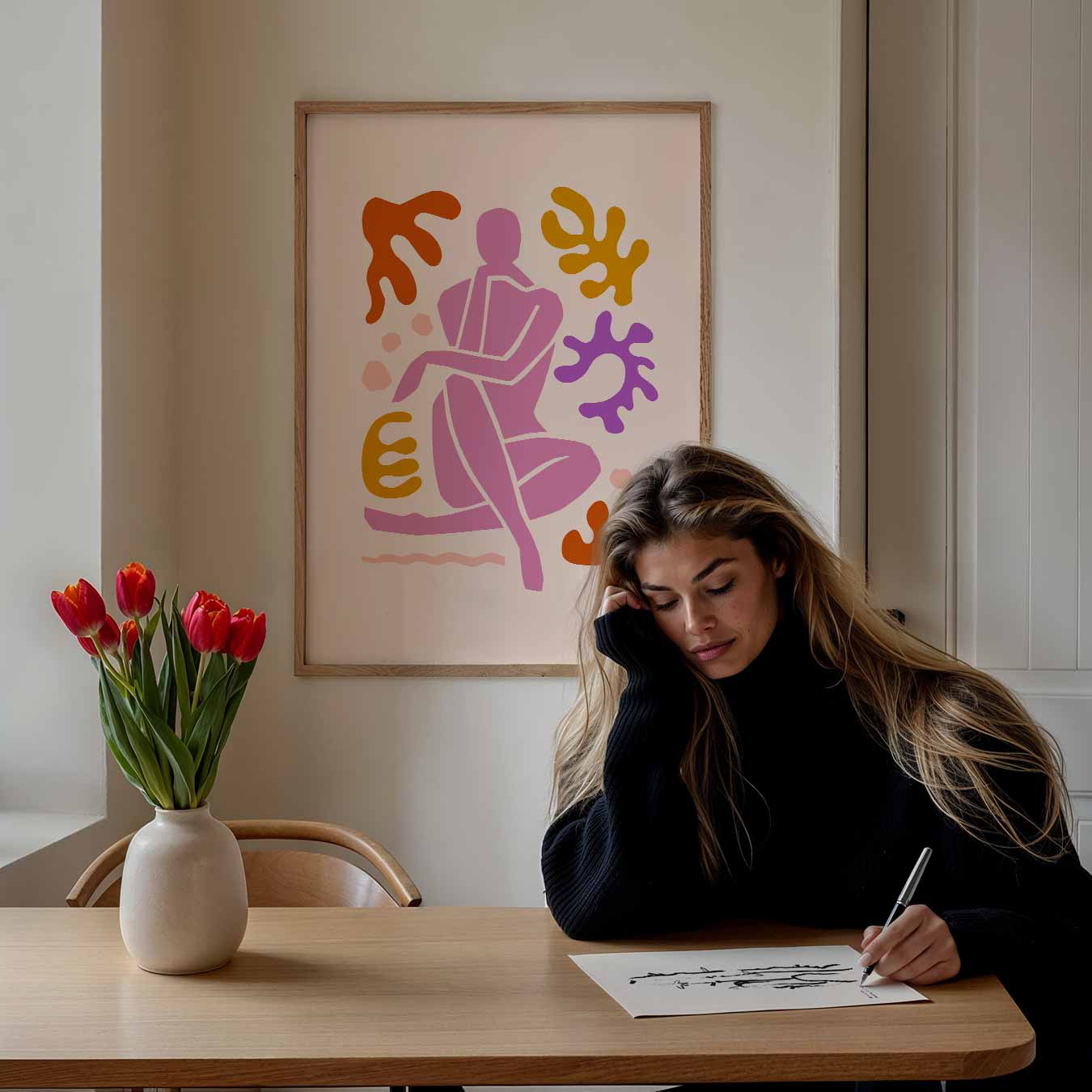 Abstracte Vrouwelijke Kunstposter