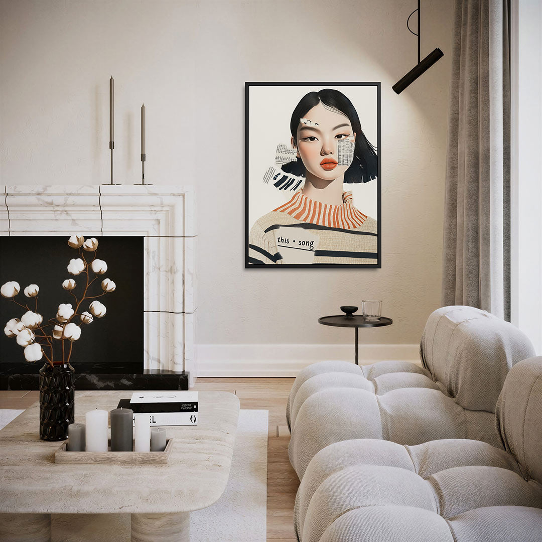 Vrouwelijk portret collage Kunstwerk