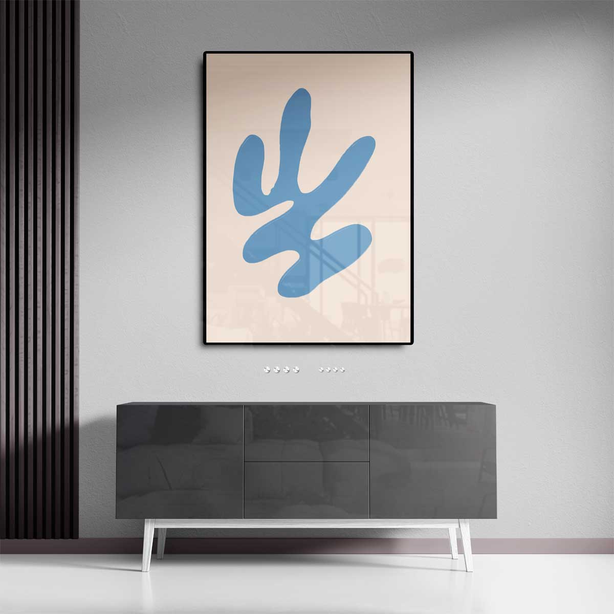 Modern Blauw Abstract Kunstwerk-canvas-dibond-plexiglas-wanddecoratie-WallArtistic