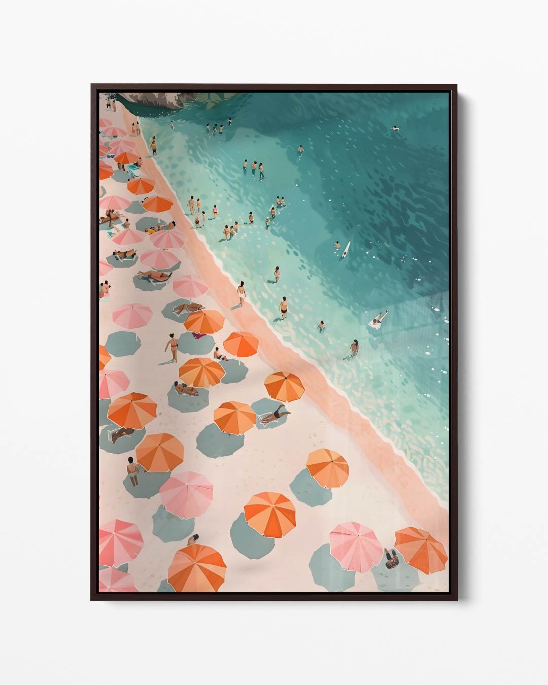 Strandleven in de Zomer Kunstwerk-canvas-dibond-plexiglas-wanddecoratie-WallArtistic