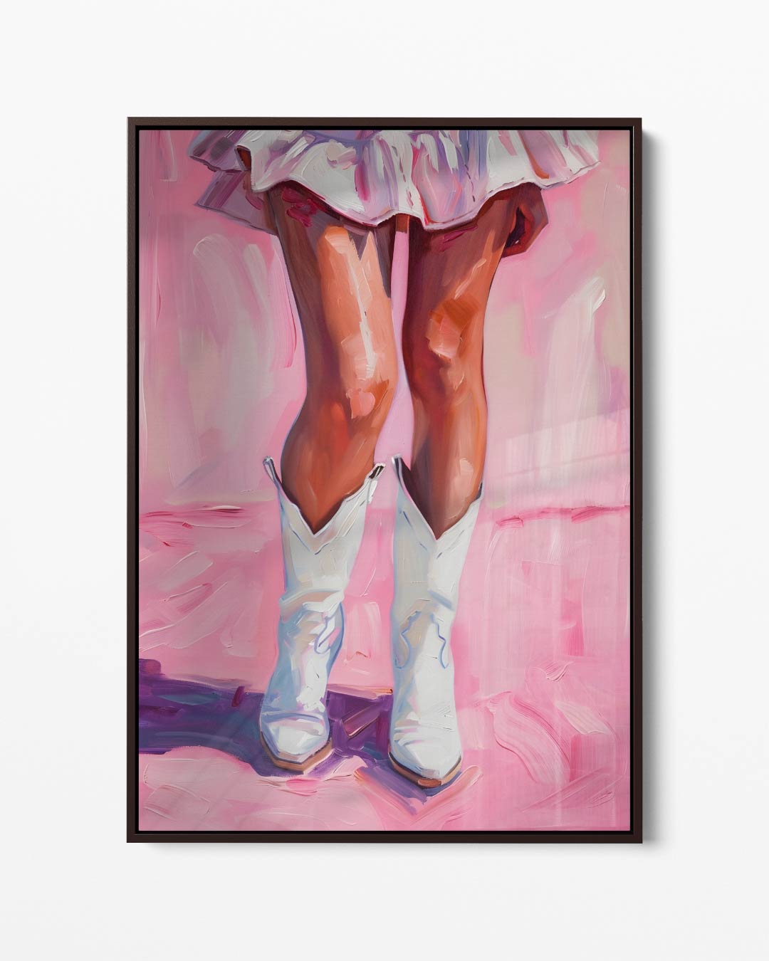 Dansende Laarzen op Roze Kunstwerk-canvas-dibond-plexiglas-wanddecoratie-WallArtistic