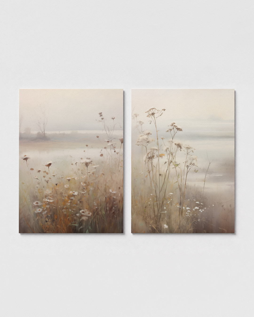 Mistige bloemenweide Posterset