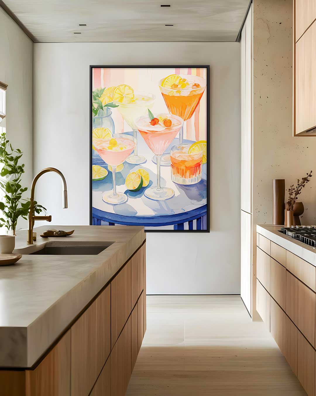 Kleurrijke Cocktails op Canvas Kunstwerk-canvas-dibond-plexiglas-wanddecoratie-WallArtistic
