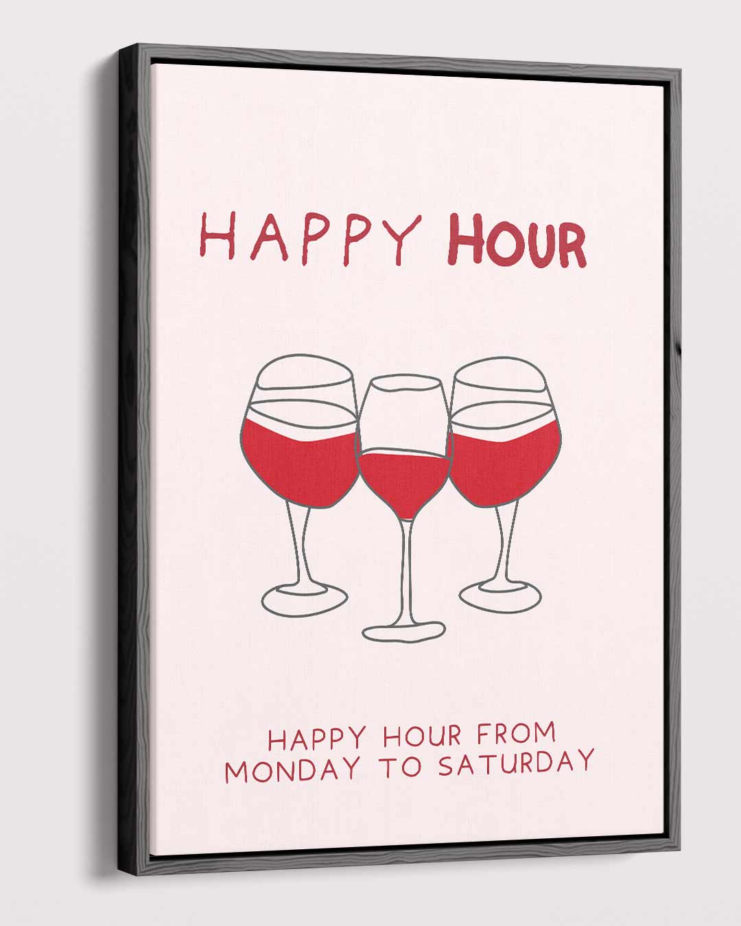 Happy Hour Illustratie Kunstwerk-canvas-dibond-plexiglas-wanddecoratie-WallArtistic
