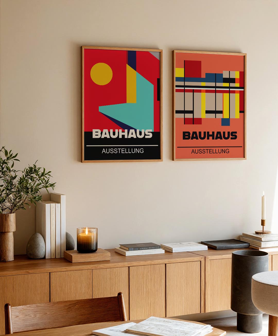 Kleurrijke vlakverdeling Posterset