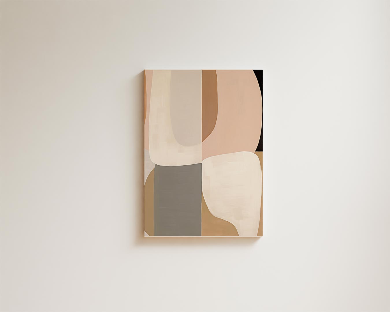 Minimalistische Abstractie in Aardetinten Kunstwerk-canvas-dibond-plexiglas-wanddecoratie-WallArtistic