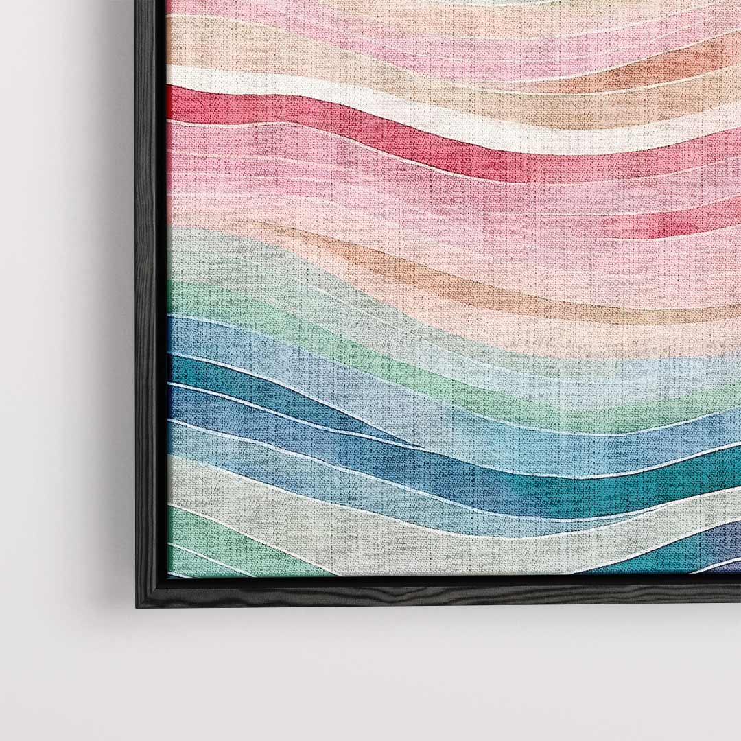 Kleurrijke Golven Kunstwerk-canvas-dibond-plexiglas-wanddecoratie-WallArtistic